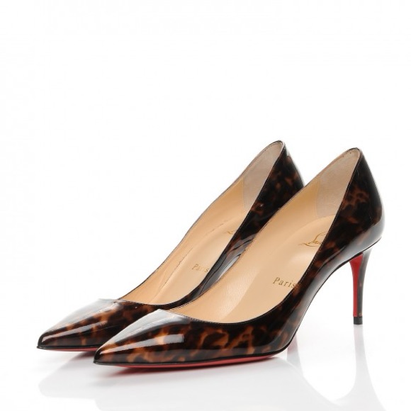 Christian Louboutin Patent Tartaruga Decollete 554 70 Pumps, 37.5 (Us Size 7.5)